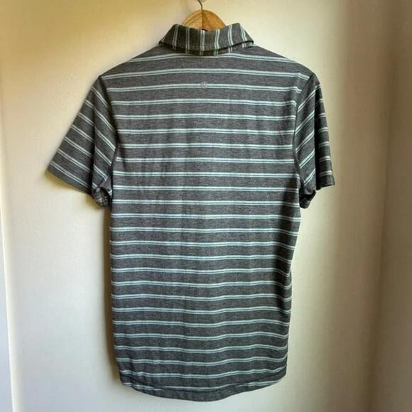 Lululemon Evolution Polo Shirt Gray Striped Short Sleeve Size S - Picture 4 of 5
